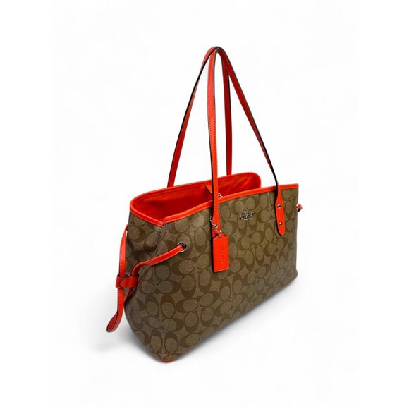 Coach Signature Coated Canvas Drawstring Carryall Bag - Picture 3 of 16